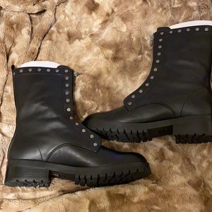 New Coach boots with tag on bottom. Genuine leather with silver studs.